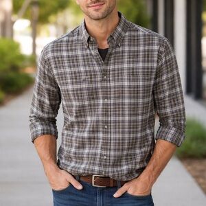 Kangol plaid long sleeve shirt casual and trendy style